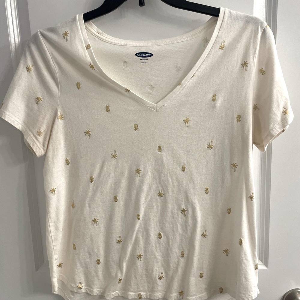 Old Navy Pineapple & Palm Tree Shirt - Size L
